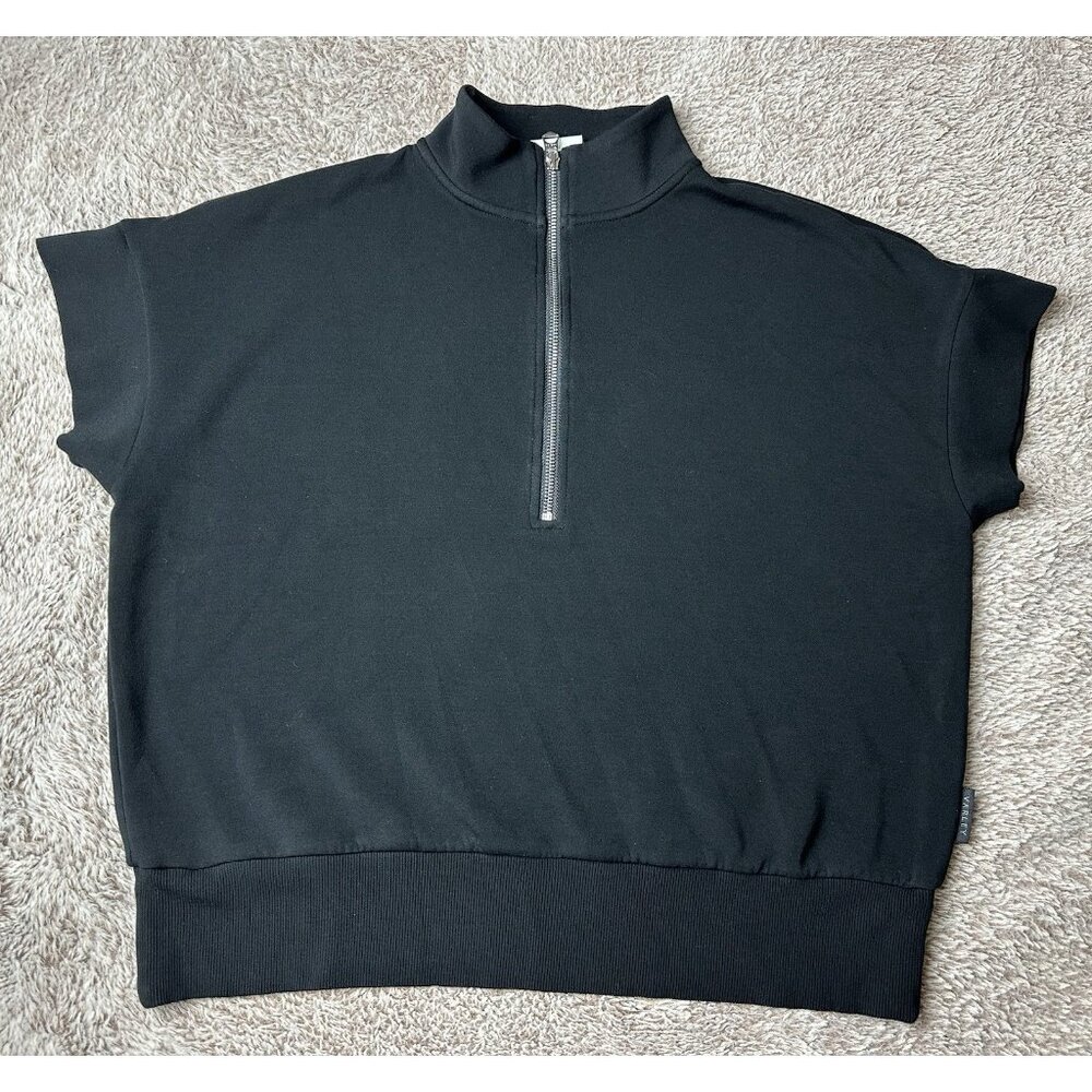 Varley Ritchie Short Sleeve Half Zip Sweat In Black Size S - Picture 5 of 13